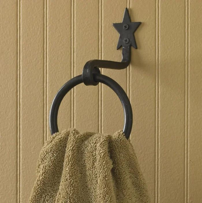 Wrought Iron Star Towel Ring