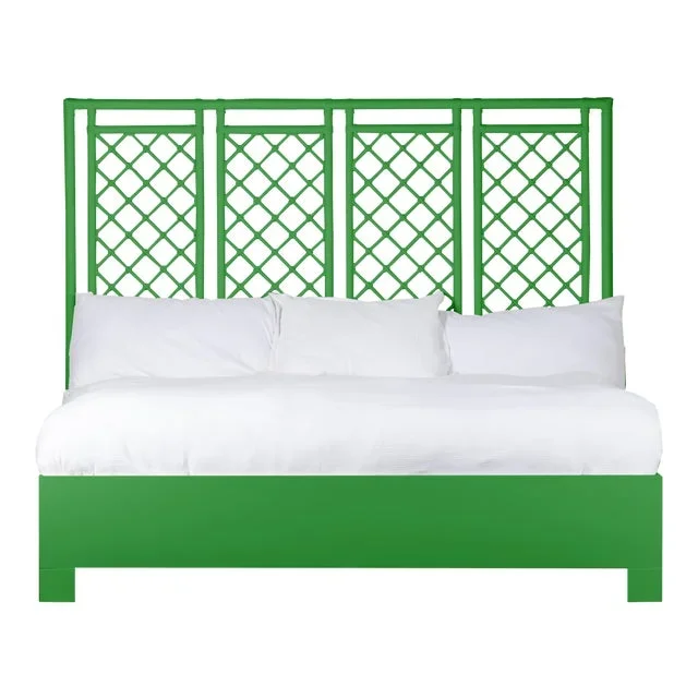 X & Diamond Bed King – Bright Green