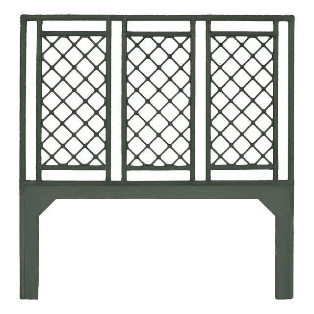 X & Diamond Headboard Queen, Evergreen