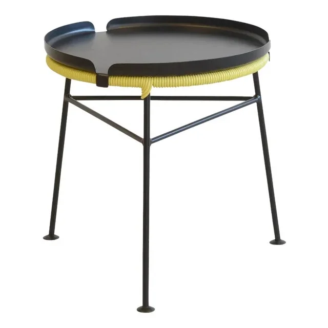 Yellow Centro Stool with Black Tray by OK Design