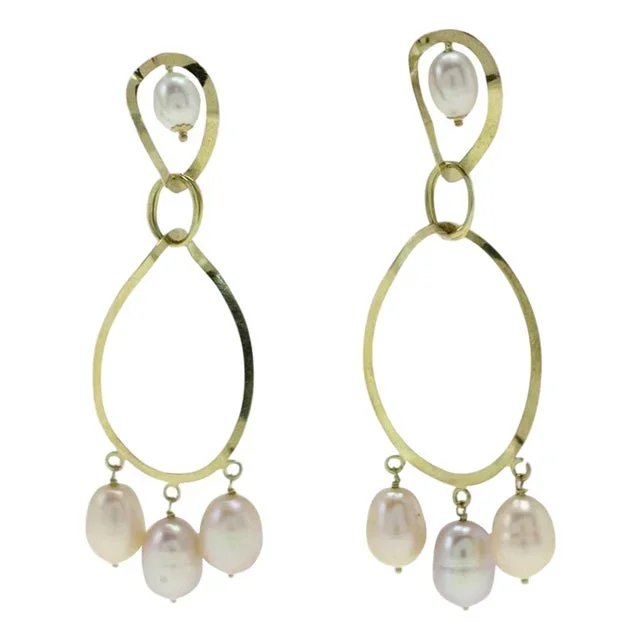 Yellow Gold Drop Earrings, Set of 2