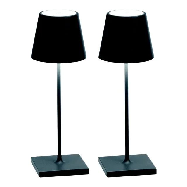 Zafferano Poldina Pro Mini Cordless Lamp in Dark Grey – a Pair