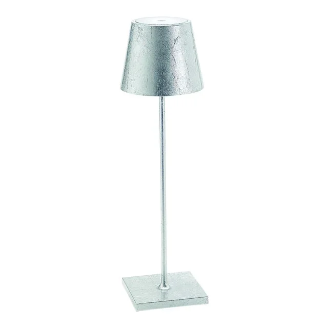 Zafferano Poldina Pro Rechargeable Lamp in Silver Leaf
