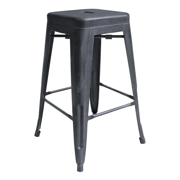 Zed Industrial 26″ Counter Height Backless Barstool In Industrial Grey