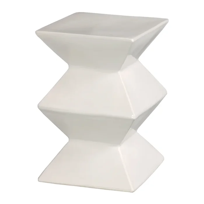 Zigzag Stool/Table White 12×18