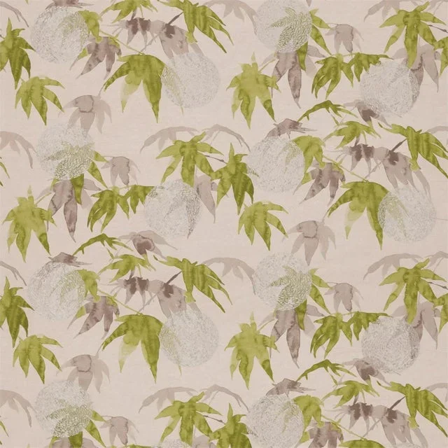 Zoffany Acer Fabric in Platinum/Leaf