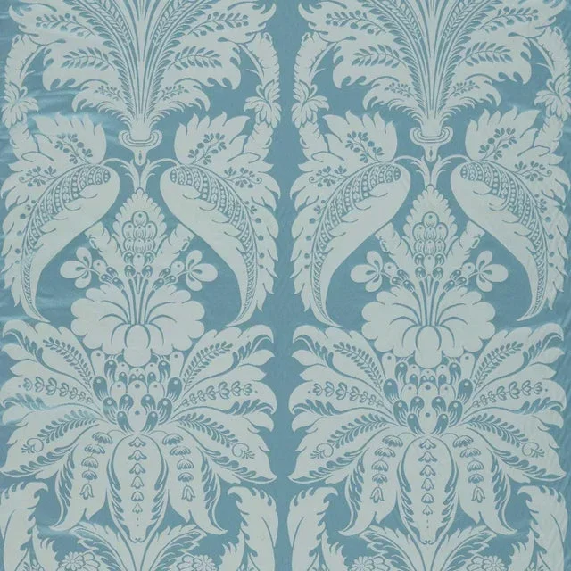 Zoffany Clandon Damask Fabric in Wedgwood Blue