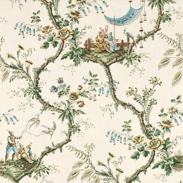 Zoffany Emperors Musician Fabric in Evergreen – a Sample