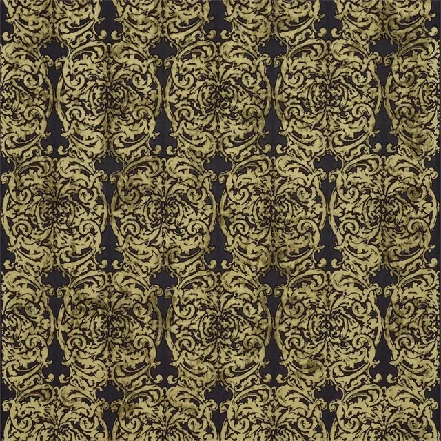 Zoffany Tespi Fabric in Carbon/Old Gold – a Sample
