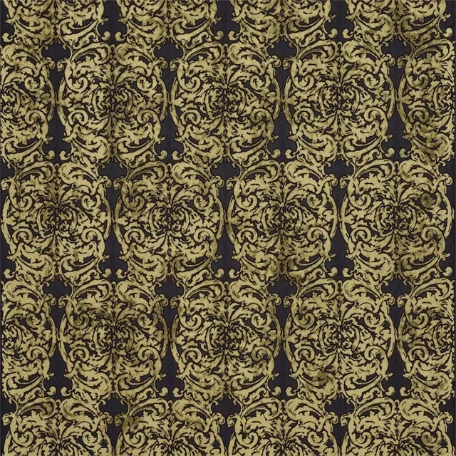 Zoffany Tespi Fabric in Carbon/Old Gold