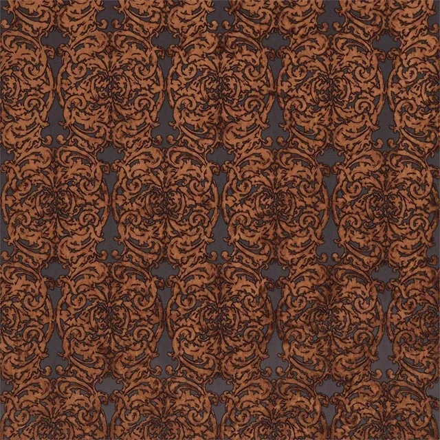 Zoffany Tespi Fabric in Fig/Copper