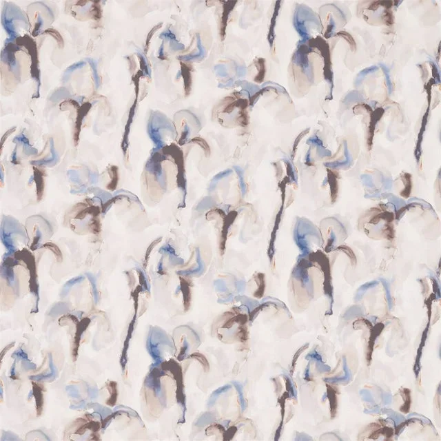 Zoffany Water Iris Fabric in Ink/Charcoal